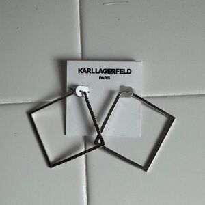 Karl Lagerfeld Metallic Square Earrings